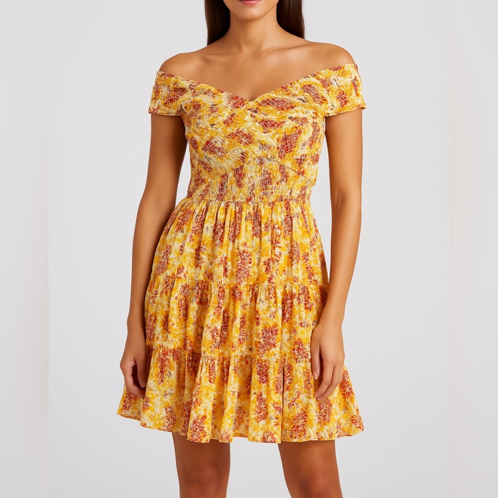 POUPETTE ST BARTH Soledad Dress – Yellow & Red Floral Print (Size Small)
